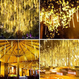 8-Pieces: Waterproof LED Meteor Shower Rain Lights