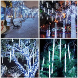 8-Pieces: Waterproof LED Meteor Shower Rain Lights
