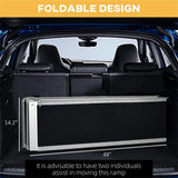 8' Threshold Ramp,Portable Wheelchair Ramp,Carpeted Foldable Handicap Ramp,