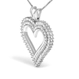 .925 Sterling Silver 1.00 Cttw Diamond Heart 18" Pendant Necklace (I-J Color, I2-I3 Clarity)