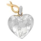 10K Yellow Gold Over Silver Heart Pendant Necklace