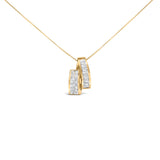 14K Yellow Gold 1 5/8 cttw Princess and Baguette Cut Diamond Fashion Pendant Necklace (G-H, VS2-SI1)