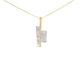 18K Yellow and White Gold 1 7/8 Cttw Princess Baguette Diamond Key Shaped 18" Pendant Necklace (H-I Color, SI1-SI2 Clarity)