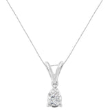 10K White Gold 1/5 cttw Diamond Pear Pendant Necklace (H-I, SI1-SI2)