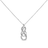 925 Sterling Silver Diamond Accent Interlocking Infinity Pendant Necklace (H-I Color, I2-I3 Clarity) - 18" Inches