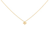 10K Yellow Gold 1/5 Cttw Bezel Set Princess Diamond Kite Shaped Solitaire Pendent Necklace