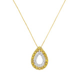 Yellow Gold Plated Sterling Silver Treated Yellow Diamond Pear Shape Pendant Necklace (1/2 cttw, Yellow Color, I2-I3 Clarity)