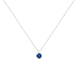 10K White Gold 1/4 Cttw Round Brilliant Cut Lab Grown Blue Diamond 4-Prong Solitaire Pendant Necklace (Blue Color, VS2-SI1 Clarity) - 18"