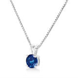 10K White Gold 1/4 Cttw Round Brilliant Cut Lab Grown Blue Diamond 4-Prong Solitaire Pendant Necklace (Blue Color, VS2-SI1 Clarity) - 18"