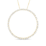 10K Yellow Gold Plated .925 Sterling Silver 4 Cttw Diamond Circle Hoop 18" Pendant Necklace (J-K Color, I1-I2 Clarity)