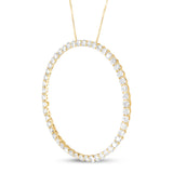 10K Yellow Gold Plated .925 Sterling Silver 4 Cttw Diamond Circle Hoop 18" Pendant Necklace (J-K Color, I1-I2 Clarity)