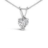14K White Gold 1/5 Cttw 3-Prong Set Heart Shaped Solitaire Lab Grown Diamond 18" Pendant Necklace (F-G Color, VS2-SI1 Clarity)