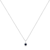 .925 Sterling Silver 3/4 Cttw Treated Blue Diamond Solitaire 18" Milgrain Pendant Necklace (Blue Color, I1-I2 Clarity)