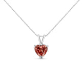 IGI Certified 14K White Gold Martini Set 1.00 Cttw Lab Grown Pink Heart Diamond Solitaire 18" Pendant Necklace (Pink Color, SI2 Clarity)