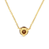 14K Yellow Gold 1/2 Cttw Martini Set Lab Grown Yellow Diamond Solitaire 18" Pendant Necklace (Yellow Color, VS2-SI1 Clarity)