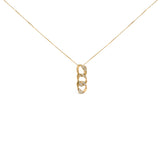 14K Yellow Gold Plated .925 Sterling Silver 1/6 Cttw Diamond Interlocking Triple Asymmetric Circle Hoop 18" Pendant Necklace (H-I Color, I1-I2 Clarity)