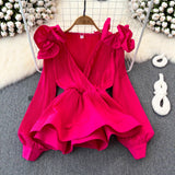 Ruffled-waist Blouse For Women Niche Style