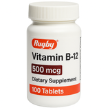 Rugby Vitamin B-12 Dietary Supplement, 500 mcg