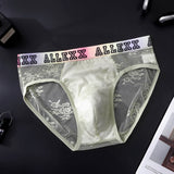 Color-Block Vibrant-Alphabet Mens Ultra-Thin Underwear