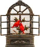 Train Snow Globe Christmas Snow Globe Lantern with Auto 6H Timer and Manual Glitter, Lighted Christmas Decorations Indoor with Santa Claus Reindeer Tree for Home Tabletop, Battery Operated