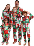 Adisputent Christmas Pajamas for Family Matching Cute Long Sleeve Couples Soft Sleepwear One Piece Funny Christmas Pjs Sets