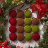 Brightown 15 Pcs Red Velvet Christmas Balls, 3.15 Inch Velvet Ornaments for Christmas Tree, Christma Tree Flocked Ornaments Balls for Family Holiday Wedding Party Xmas Hanging Decoration