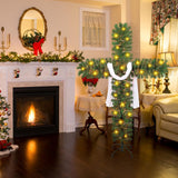 6ft Christmas Cross Tree with 100 Lights and a White Silk Scarf Christmas Decorations Jesus Christ Catholic Cross Decor He is Risen for Outdoor Home Decor (6 ft)