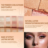 2 Packs Highlighter Powder Palette, 5 Colors Makeup Palette Contour Palette Eyeshadow Makeup Kit Waterproof Long Lasting Brilliant Lighten Skin Color Professional Face Shading Set (2, brown, Large)