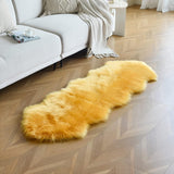 duduta Navy Blue Faux Sheepskin Throw Rug 2x3 ft, Fluffy Shag Fur Chair Cover Small Bedside Dorm Rug Non Slip Machine Washable