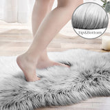 Ashler faux fur rug, Fluffy Shaggy Area Rug Ultra Soft 2 x 3 Feet Sheepskin Fur Rug, Navy Blue Fuzzy Rug Machine Washable Shag Rug, Nursery Decor Throw Rugs for Bedroom, kids room, Living Room