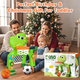 Toddler Basketball Hoop & Soccer Goal, Baby Toys for 1 2 3 Year Old Boys Girls, Kids Sports Toy with Light Sound Music, Dinosaur Toys for 12-16-18 Months, Christmas Birthday Gifts for Ages 1-3