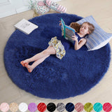 Amdrebio Light Pink Round Rug 4Ft for Girls Bedroom, Fluffy Circle Area Rugs for Kids Room Decor Aesthetic, Cute Shag Fuzzy Carpet for Nursery, Preppy Dorm, Classroom, Playroom, Teen, Baby, Washable