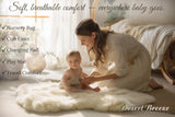 Real New Zealand Lambskin Baby Rug | LRG 2x3 feet | Soft & Gentle Unshorn Baby Sheepskin Rug for Crib, Nursery & Travel | Natural Length Lambswool, Silky Soft, Ethically Sourced, Oeko-Tex Certified