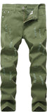 Boy's Skinny Fit Ripped Destroyed Distressed Stretch Slim Jeans Pants