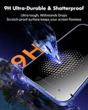 UNBREAKcable 2PCS Screen Protector for iPhone 16-1 Privacy Tempered Glass+1 Clear Glass Double Shatterproof [Easy Installation Frame] [9H Hardness] [Case Friendly] Anti-Scratch for iPhone 6.1 inch