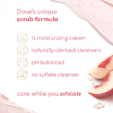 Dove White Peach & Crushed Rice Body Scrub Exfoliates and Deeply Nourishes for Smooth, Radiant Skin 15 oz