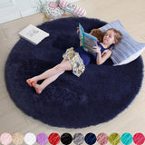 Amdrebio Light Pink Round Rug 4Ft for Girls Bedroom, Fluffy Circle Area Rugs for Kids Room Decor Aesthetic, Cute Shag Fuzzy Carpet for Nursery, Preppy Dorm, Classroom, Playroom, Teen, Baby, Washable