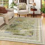 Rugcomf 2x6 Runner Rug Impressionist-Style Vintage Kitchen Rugs Non Slip Washable Soft Carpet Runner for Kitchen Laundry Bedroom Bathroom, Blue