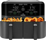 Chefman TurboFry Touch Dual Air Fryer, Maximize The Healthiest Meals With Double Basket Capacity, One-Touch Digital Controls And Shake Reminder For The Perfect Crispy And Low-Calorie Finish