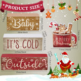 4 Pcs Christmas Table Decor Wooden Hot Cocoa Decoration Christmas Centerpiece Winter Tiered Tray Decor Decorative Red Hot Cocoa Block Signs Gift Farmhouse Xmas Decoration for Home Kitchen