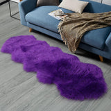 duduta White Faux Sheepskin Throw Rug 2x3 ft, Fluffy Shag Fur Chair Cover Small Bedside Dorm Rug Non Slip Washable