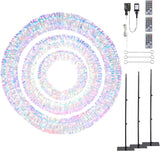 Yescom 3-Piece Large Pre-Lit LED Reindeer Christmas Decor, 110V Plug-in Light Up Deer Family Set Outdoor Decorations for Yard Holiday, 3D Golden Outside Patio Deck Lawn Ornaments with Stack 2025 Xmas