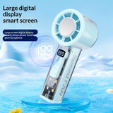 High-Speed Handheld Mini Fan With Digital Display Ice-Cooling Portable For Outdoor And Desk Use