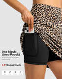 SANTINY 18" Skorts for Women 3 Pockets High Waist Long Athletic Tennis Skirt Golf Skort for Casual Summer Travel
