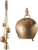 Deco 79 Rustic Metal Cowbell Decorative Bells, 4" x 3" x 29.01", Gold