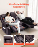 VEVOR Loveseat Recliner Sofa with Massage & Heat, Power Reclining Couch with Console, PU Leather Electric RV Sofa with USB & Outlet/Storage/Cup Holders/Pockets, Home Theater Seating for Living Room