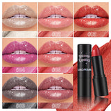 Jolilab Sparkling Lip Gloss, Long Lasting Waterproof Moisturizer Lip Balm Glitter Shimmer Metallic Lipstick, Diamond Shiny Bold Glow Goth Lipstick for Women Girls, Non-sticky (1, 07#)
