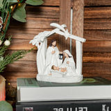 Alupssuc Nativity Set for Christmas Indoor Nativity Scene Decoration, Sculpted Hand Painted Nativity Figurines Scene with Manger, Nativity Figures Sets for Indoor Tabletop Decorations, White