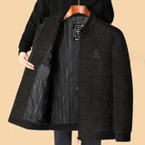 Men's Casual Jacket for Middle-Aged and Elderly Spring Autumn Loose Fit Solid Color