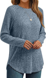 7DAY'S Womens Long Sleeve Shirts Fall Fashion Tops 2025 Crewneck Dressy Sweaters Tunic Winter Clothes Casual Outfits